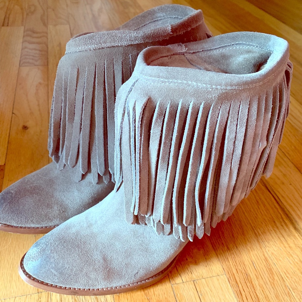 Frye Ilana Fringe Short Ankle Boots